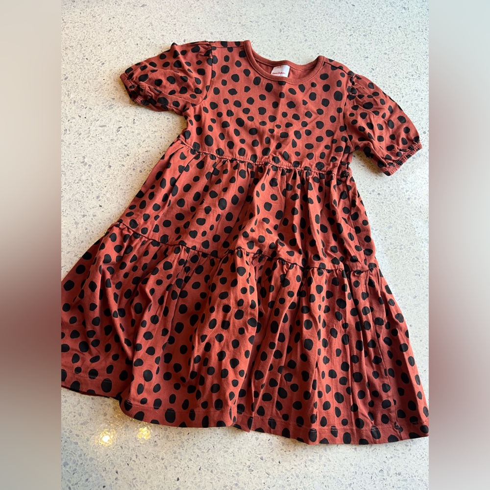 Hanna Andersson || Polka Dot Play Dress in Red and Black with Balloon Sleeves